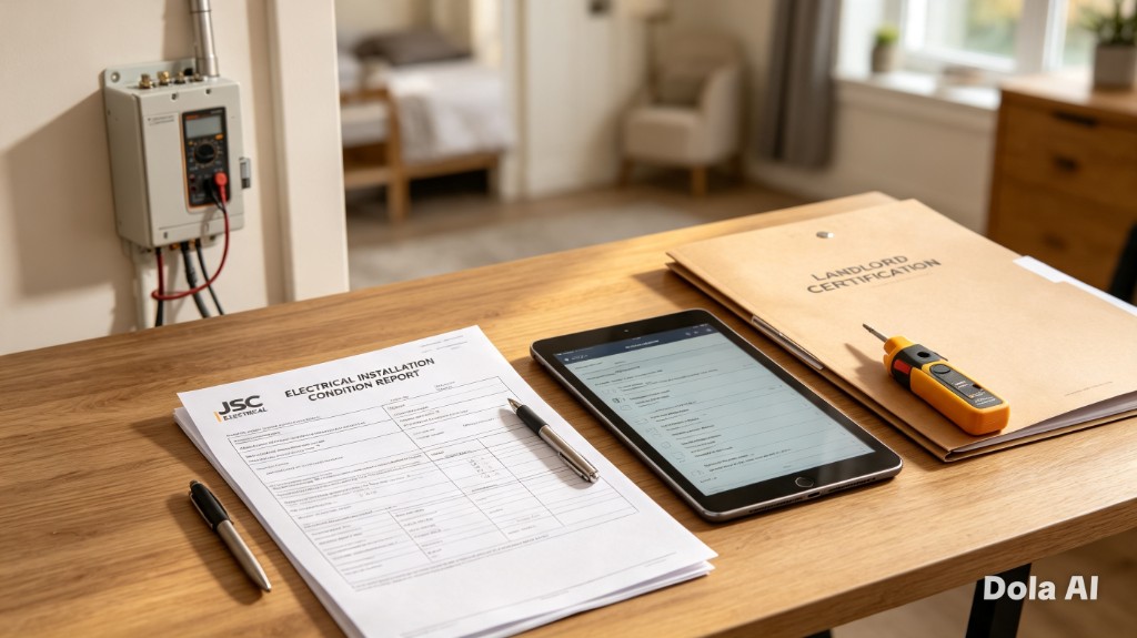Electrical Installation Condition Report and landlord certification prepared by JSC Electrical